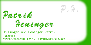 patrik heninger business card